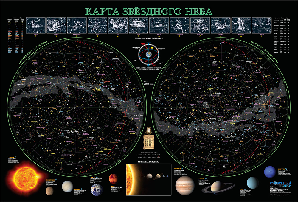 Астрономическая карта звездного неба