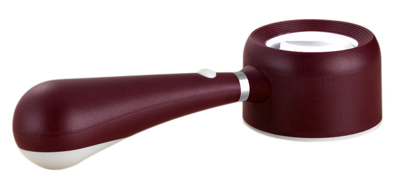 Лупа Kromatech ручная круглая 6x (20D), 40 мм, с подсветкой (2 LED), красно-белая G-111-040