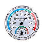 Термометр с гигрометром Kromatech круглый (d=132 мм), металлический (TH-101B)