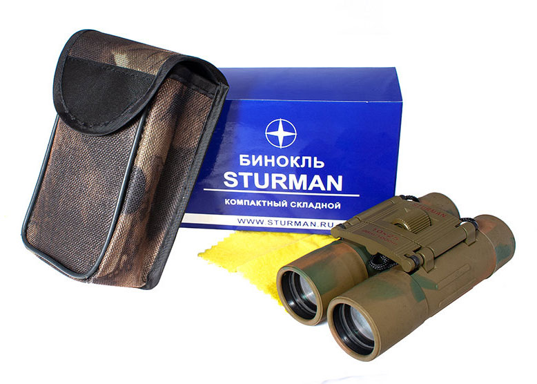 Бинокль STURMAN 10x25, зеленый