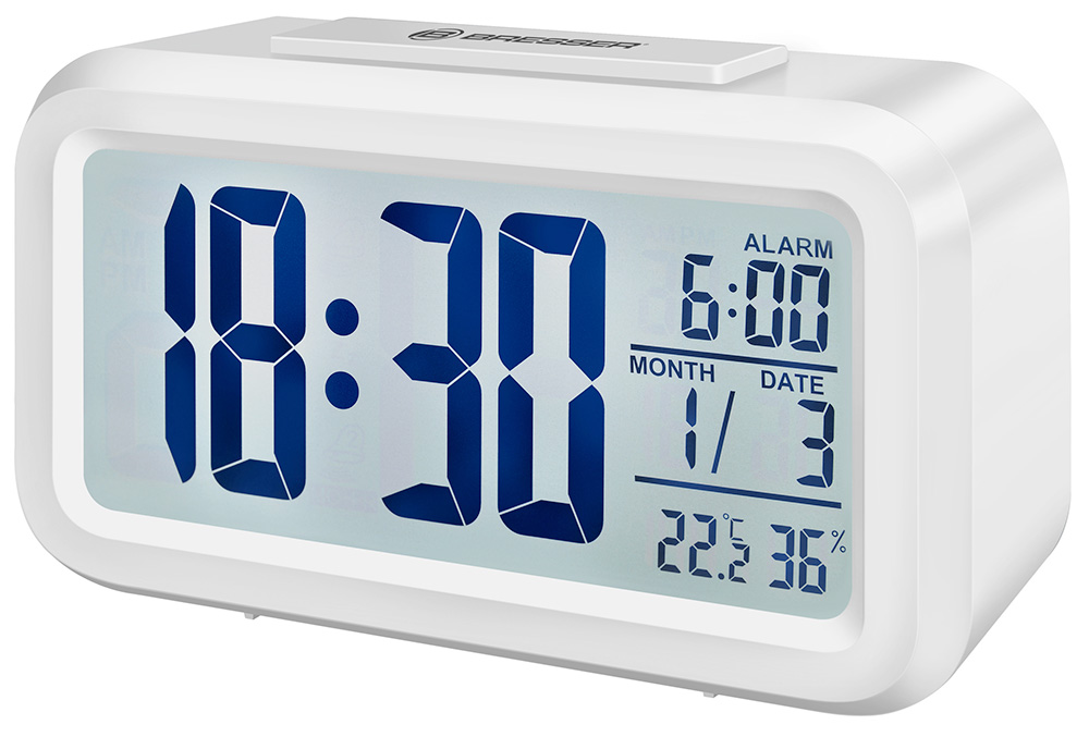  Часы настольные Bresser (Брессер) MyTime Duo LCD, белые