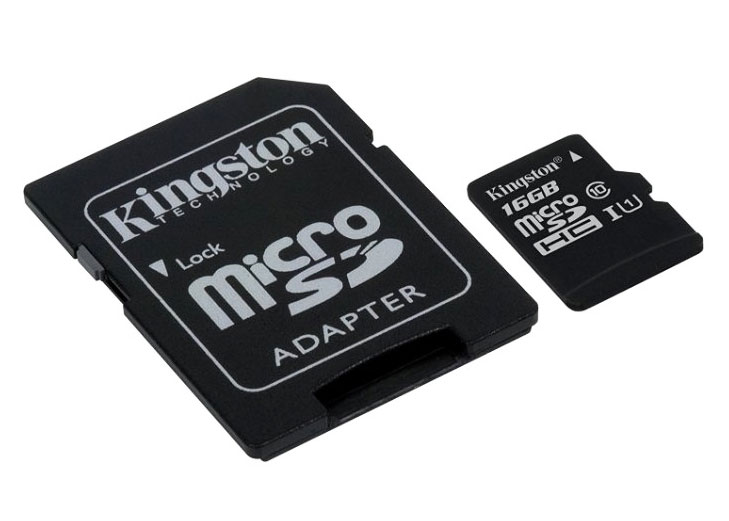 

Карта памяти microSDHC Kingston 16 ГБ Canvas Select UHS-I ADP (80/10 МБ/с)