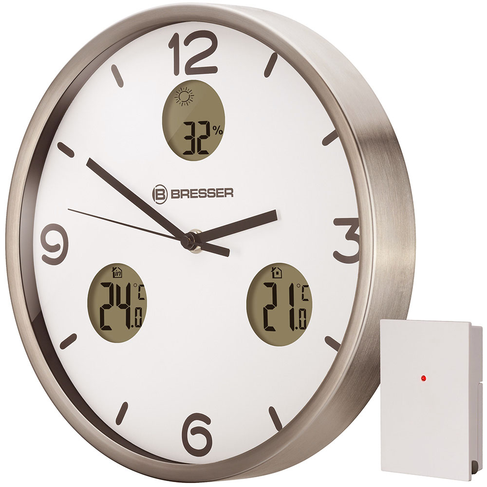 

Часы настенные Bresser (Брессер) MyTime io NX Thermo/Hygro, 30 см, белые