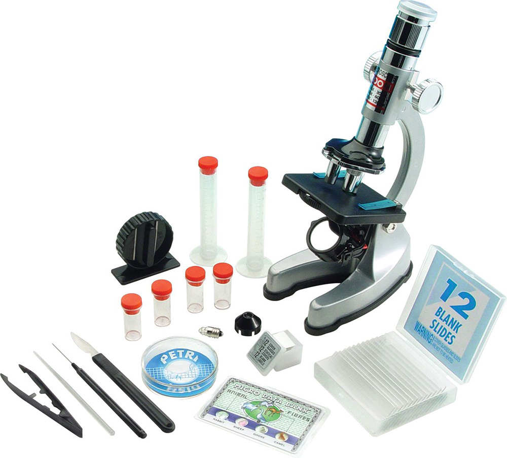 Микроскоп игрушечный EDU-TOYS 100–1200x, в кейсе (MS907)