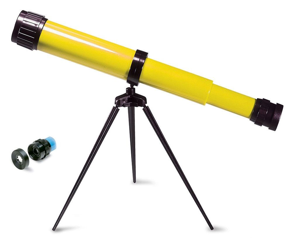 

Телескоп детский настольный Navir 15x c дополнительной линзой на 25x, желтый