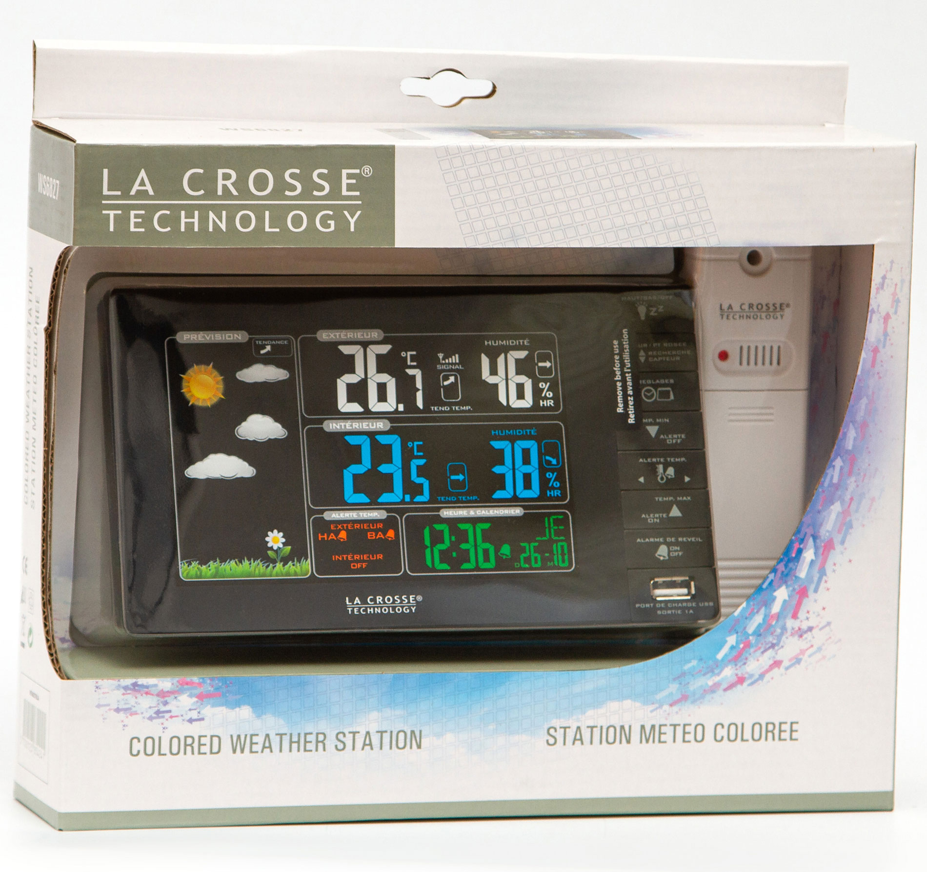 Купить метеостанцию La Crosse WS6827 с цветным экраном и USB портом в .