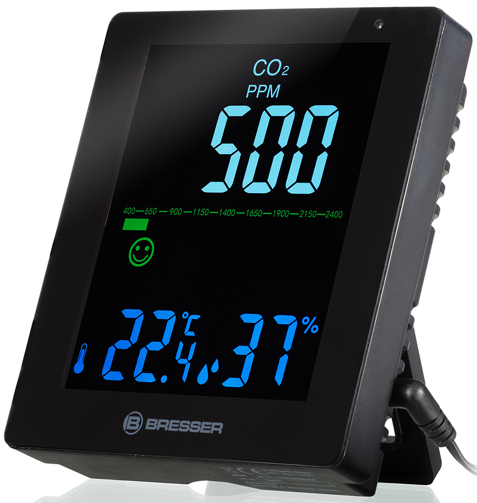 Гигрометр Bresser (Брессер) Air Quality Smile с датчиком CO2, черный