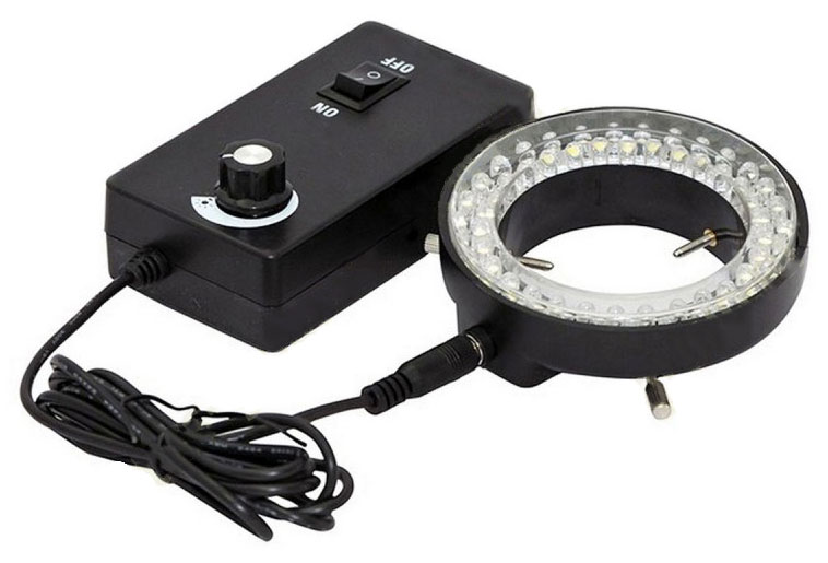 Осветитель кольцевой светодиодный HXD-5 для микроскопа, с блоком регулировки