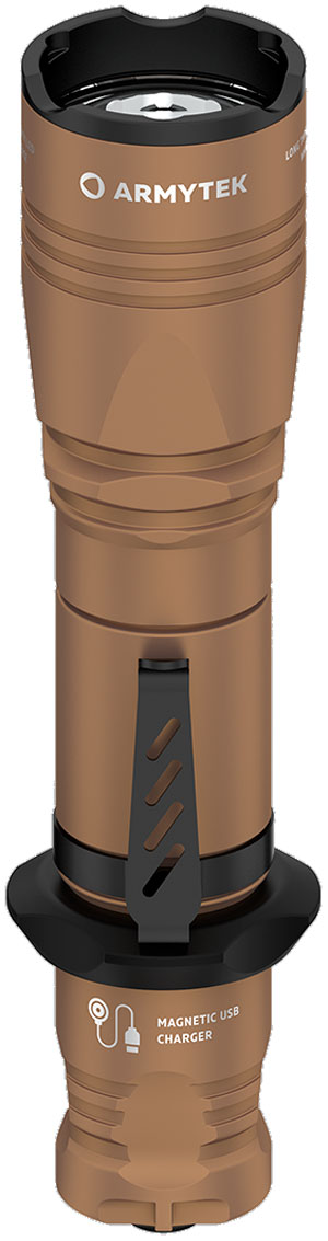 Фонарь тактический Armytek Dobermann Pro Magnet USB Sand, теплый свет