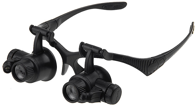 Лупа-очки Veber 10x/15x/20x/25x, с подсветкой (9892G)