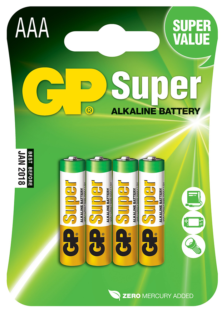 Элемент питания GP Super Alkaline GP 24A-2CR4 AAA от Четыре Глаза