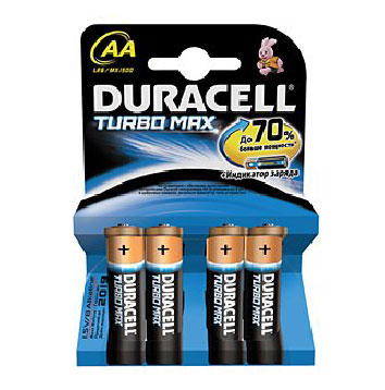 Элемент питания Duracell Turbo Max AA LR6 (4 шт.) от Четыре Глаза