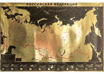 Карта Российской Федерации GOLD, интерьерная, настенная