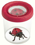 Банка для насекомых Navir «Мега» с лупой 3x и жуком, красный