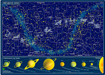 Карта звездного неба, светящаяся в темноте, на магнитной основе