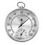Гигрометр с термометром Kromatech круглый (d=100 мм), металлический, с кольцом (9100S)