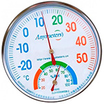 Термометр с гигрометром Kromatech круглый (d=124 мм), металлический (TH-101C)