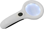Лупа Kromatech ручная круглая 4х, 65 мм, с подсветкой, ультрафиолет (8 LED), черно-белая 82022/9586